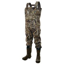 Good Quality Men's Camo Chest Neoprene Wader Hunting Waders with 600g Rubber Boots